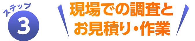 現場での調査とお見積もり・作業